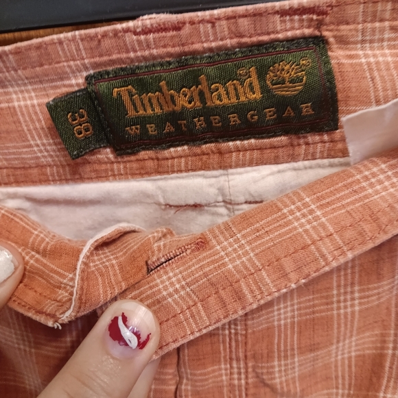Timberland Men's Tan Plaid Shorts - Picture 2 of 3